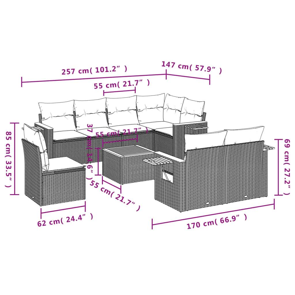 Salon de jardin en poly rotin 9 places modulable avec table d'appoint intégrée Noir – ComfortXL Outdoor Living - Image 9