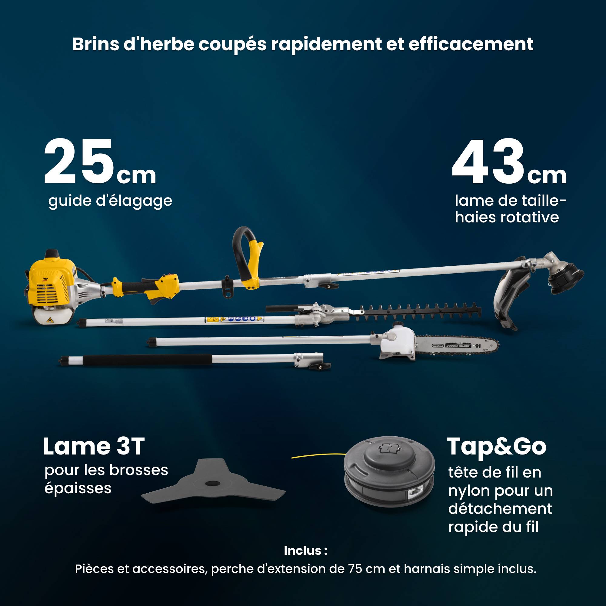 Stiga - Outil multifonction MT 330, 5 en 1, moteur 25,4 cc, débroussailleuse, taille-haies - STIGA - Image 3
