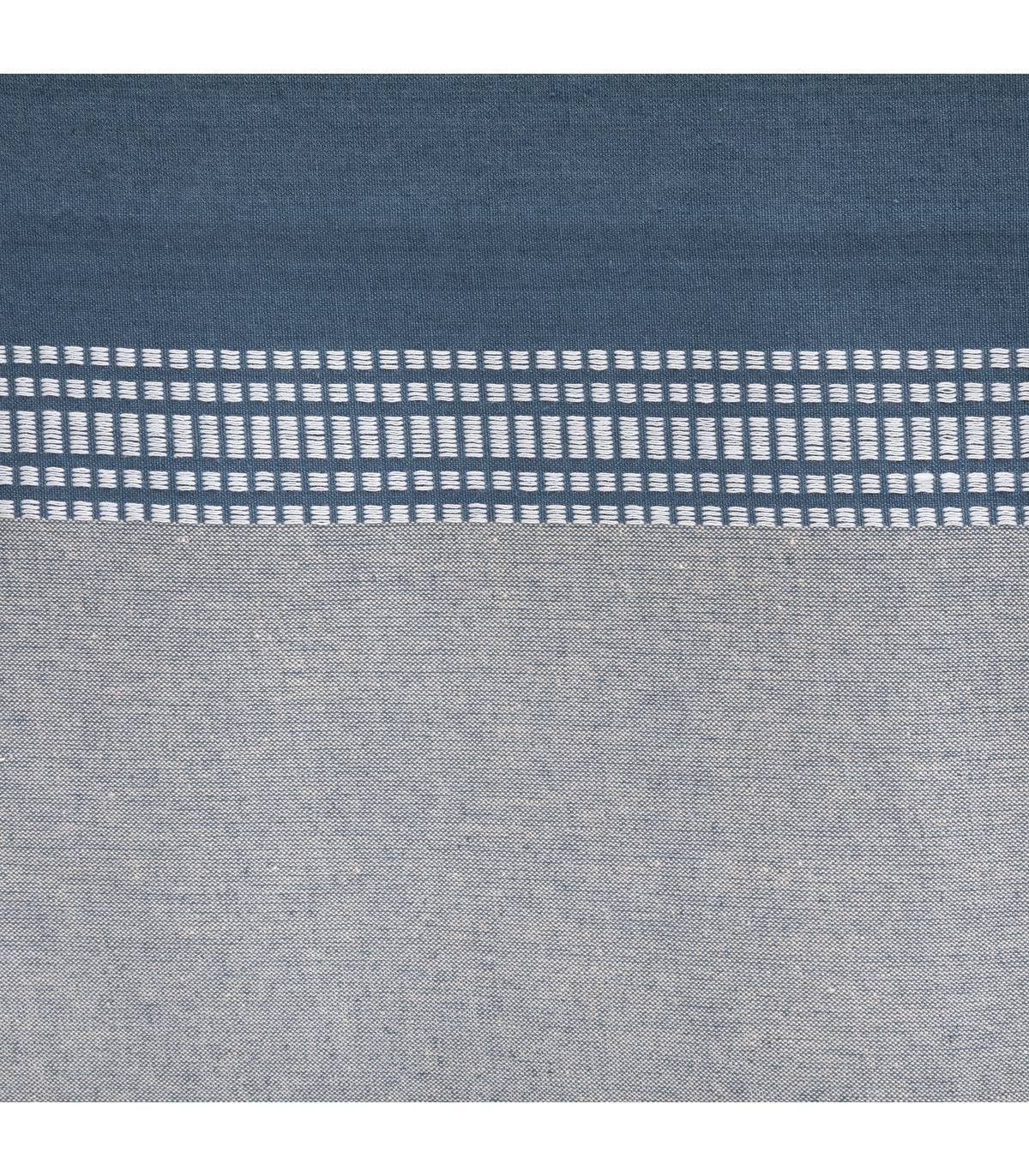 Nappe en coton bicolore Bleu canard et Gris 150 x 250 cm - Imagen 2