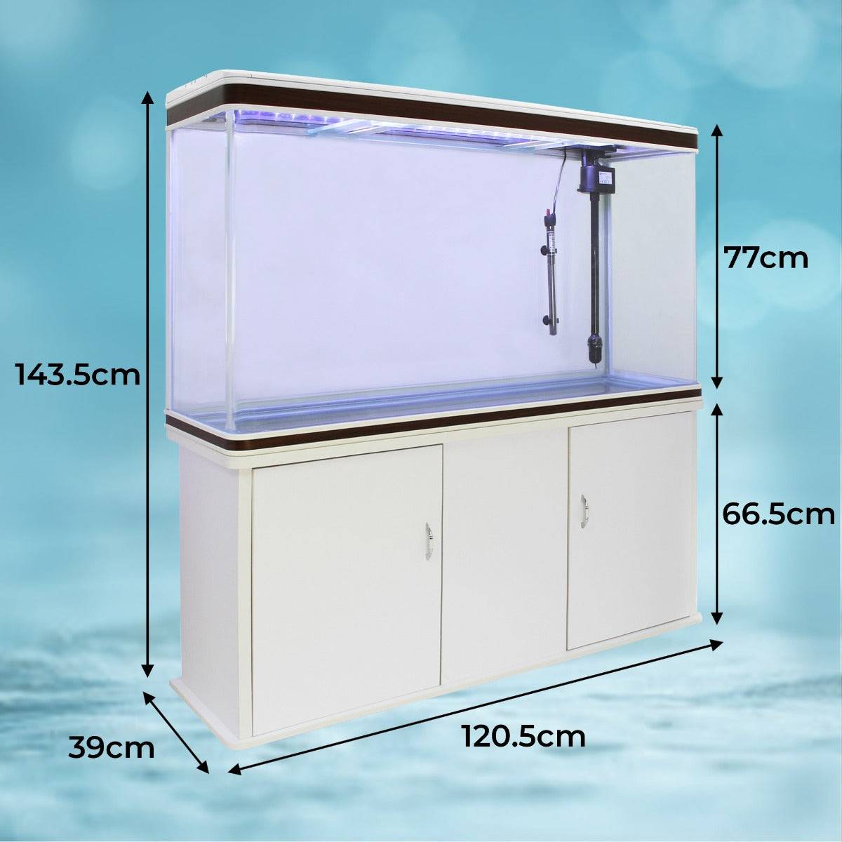 Monstershop - Aquarium Blanc avec Meuble de support Blanc assorti et Gravier Blanc - Image 5