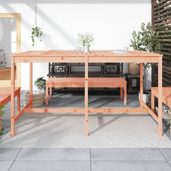 Table de jardin bois massif douglas 203,5 x 90 x 110 cm - PANGIVO - Image 3
