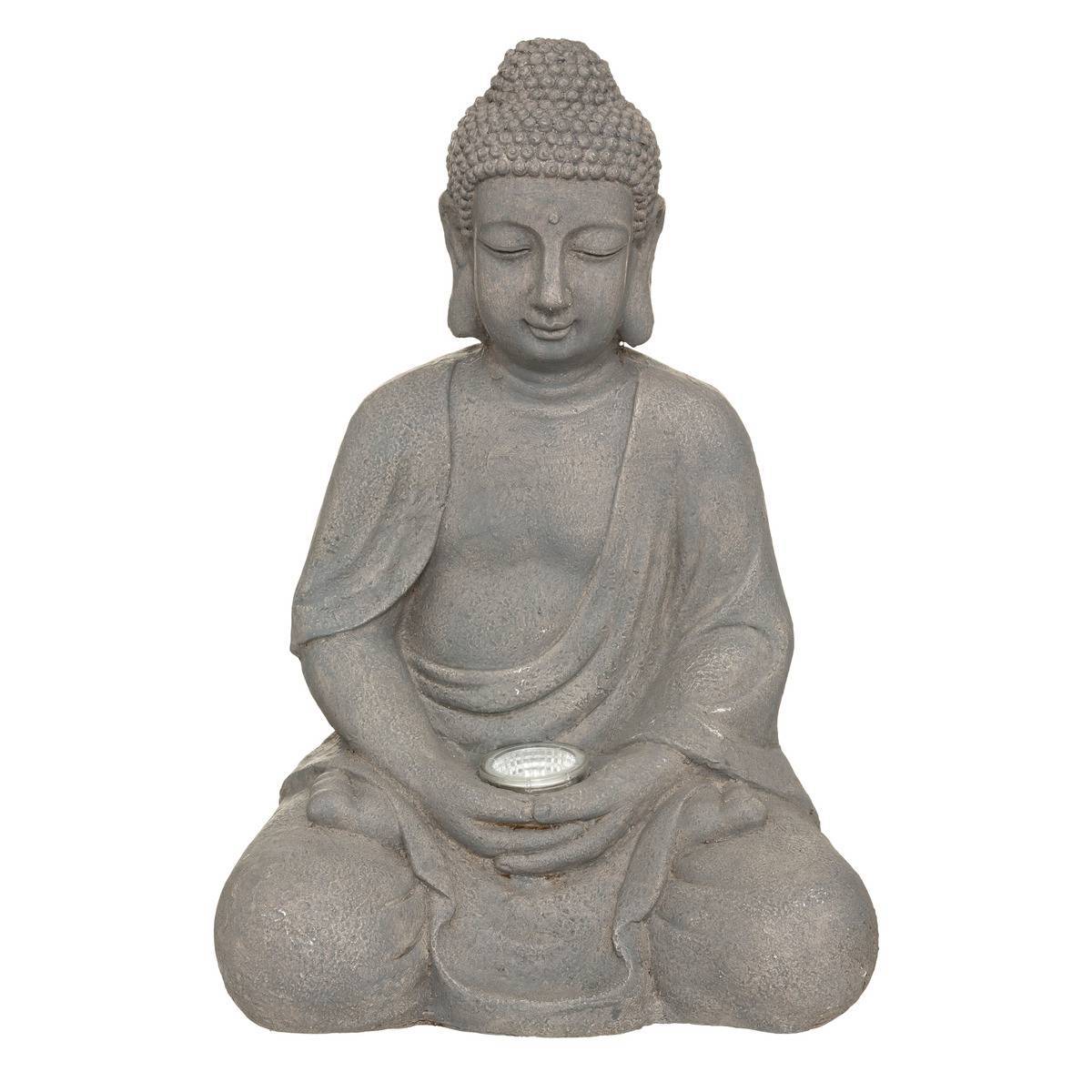 Lampe solaire Bouddha gris ardoise H43cm ATMOSPHERA CREATEUR D'INTERIEUR - Imagen 1