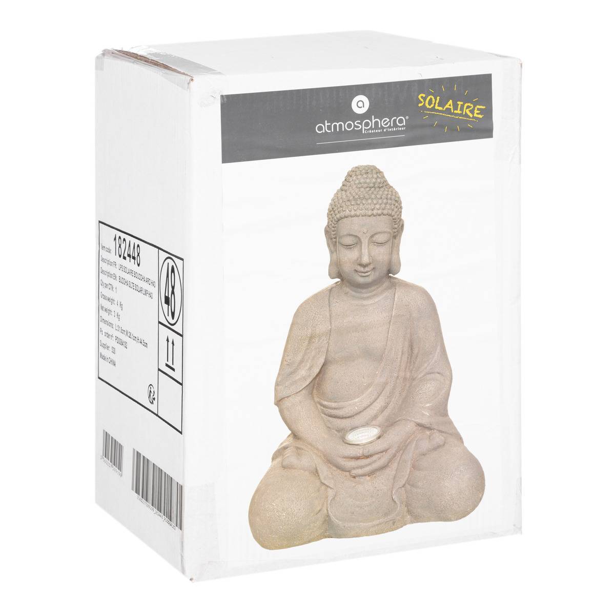 Lampe solaire Bouddha gris ardoise H43cm ATMOSPHERA CREATEUR D'INTERIEUR - Imagen 2