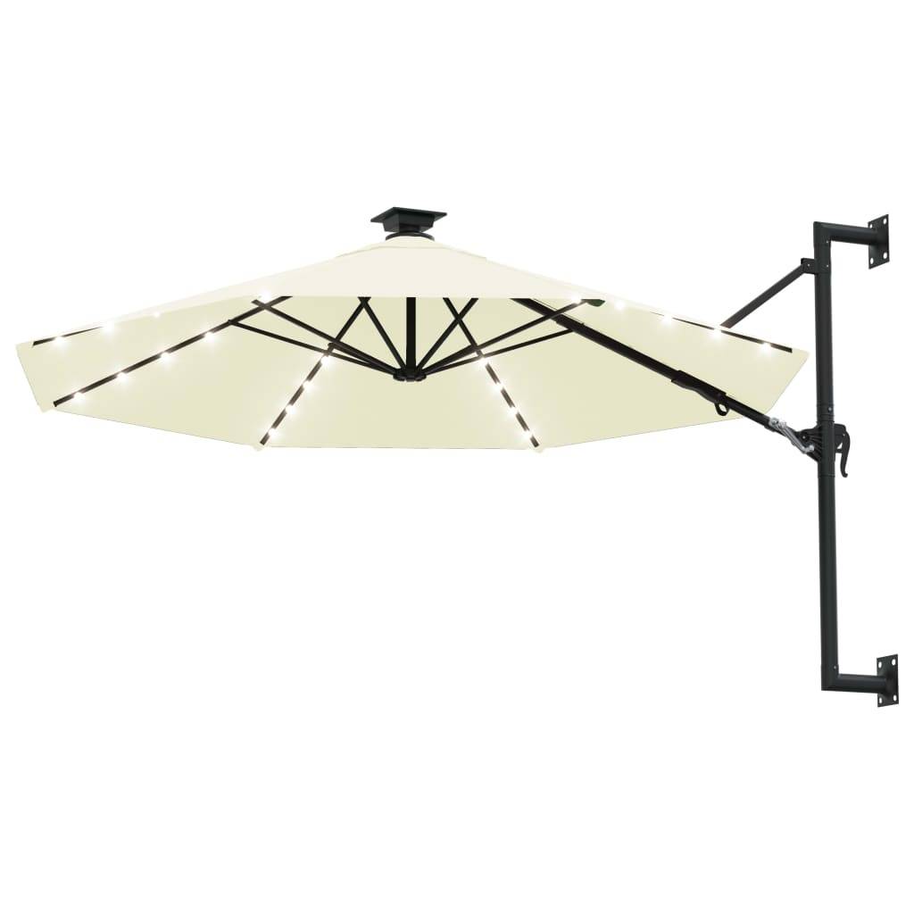 Helloshop26 - Parasol mural avec mât métallique et led 300 cm sable - Imagen 2