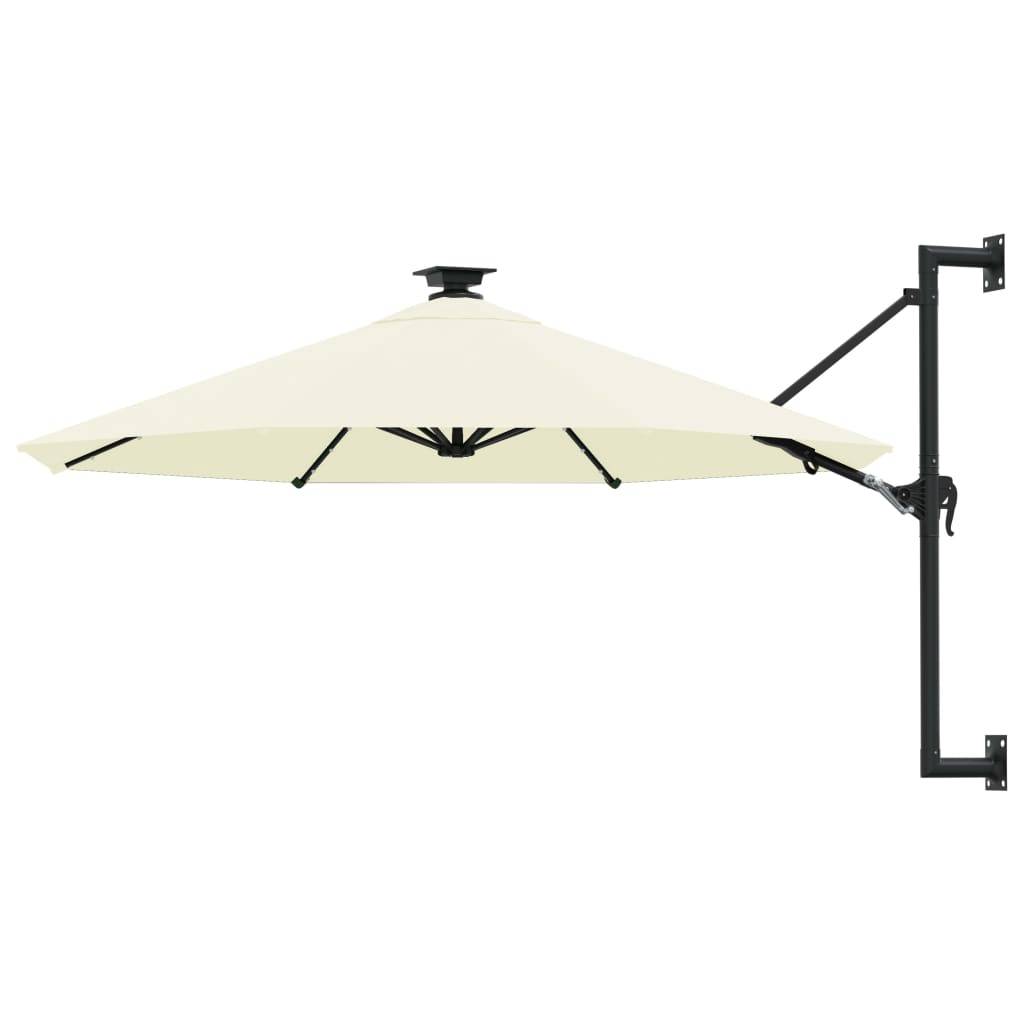 Helloshop26 - Parasol mural avec mât métallique et led 300 cm sable - Imagen 1