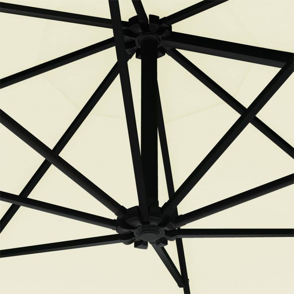 Helloshop26 - Parasol mural avec mât métallique et led 300 cm sable - Imagen 7