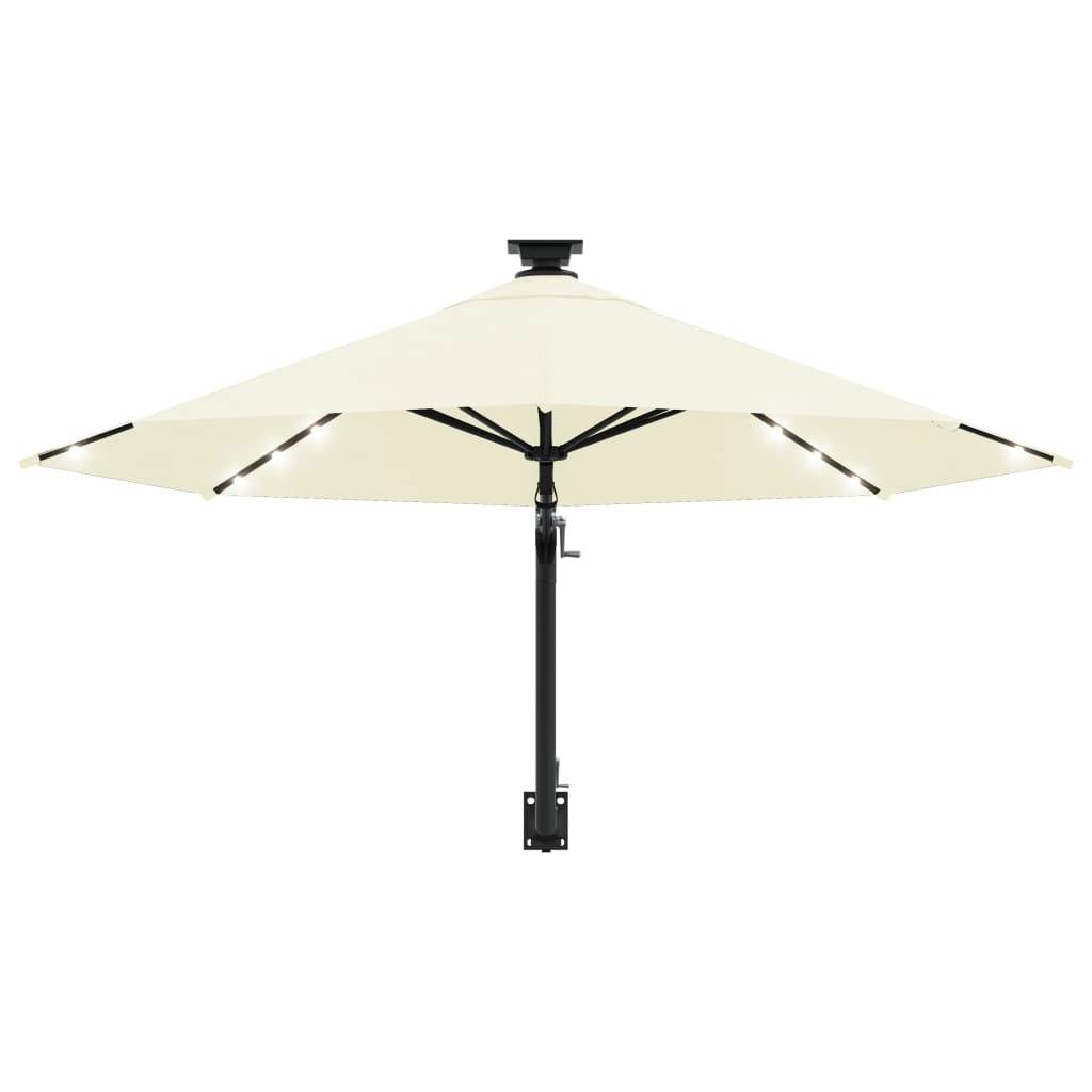 Helloshop26 - Parasol mural avec mât métallique et led 300 cm sable - Imagen 4