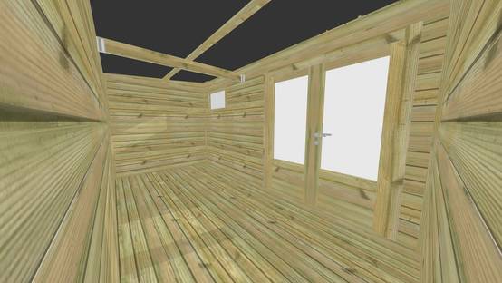 ABRI DE JARDIN bois autoclave 27mm - 7,84x2,14m / 17m2 - Bac acier - Plancher bois - Image 5