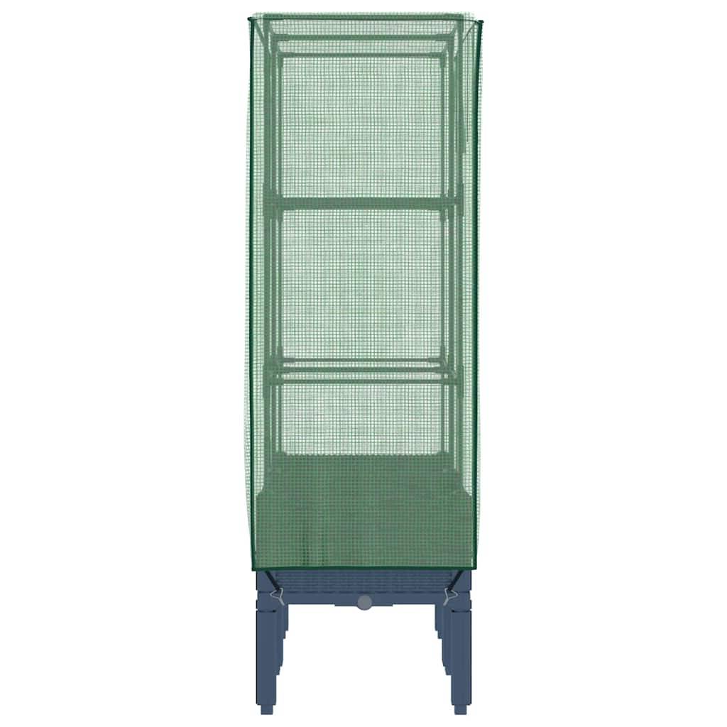 Jardinière surélevée PP bleu-gris avec housse PE 80 x 40 x 140 cm - PANGIVO - Image 5