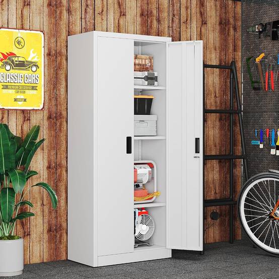 Armoire métallique avec 3 étagères réglables en hauteur 170 x 70 x 38 cm - Image 3