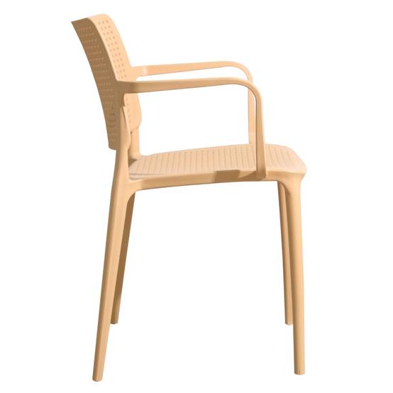 Oviala - Lot de 4 chaises de terrasse en plastique jaune clair Riga - Oviala - Image 4