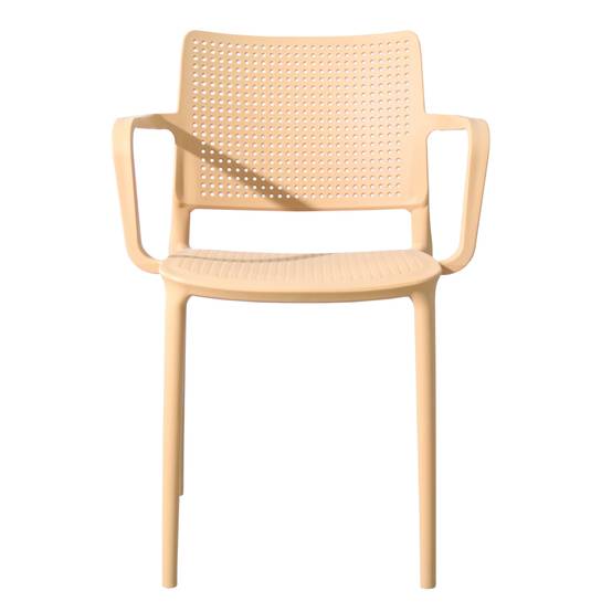 Oviala - Lot de 4 chaises de terrasse en plastique jaune clair Riga - Oviala - Image 3