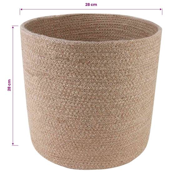 Ensemble de 2 pots à plantes jute naturel 28 x 28 x 28 cm, Poids:2.08kg - PANGIVO - Image 5
