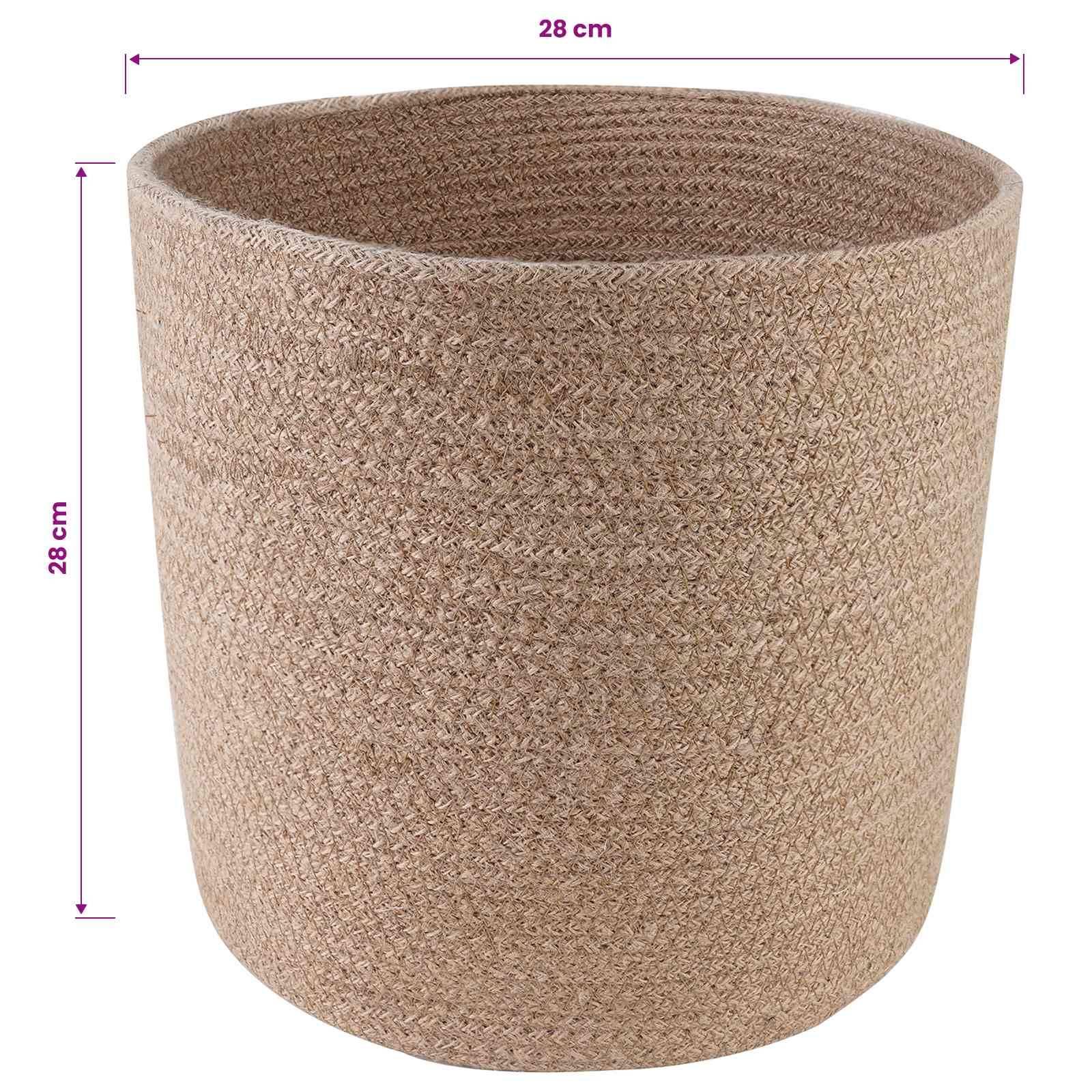 Ensemble de 2 pots à plantes jute naturel 28 x 28 x 28 cm, Poids:2.08kg - PANGIVO - Image 5