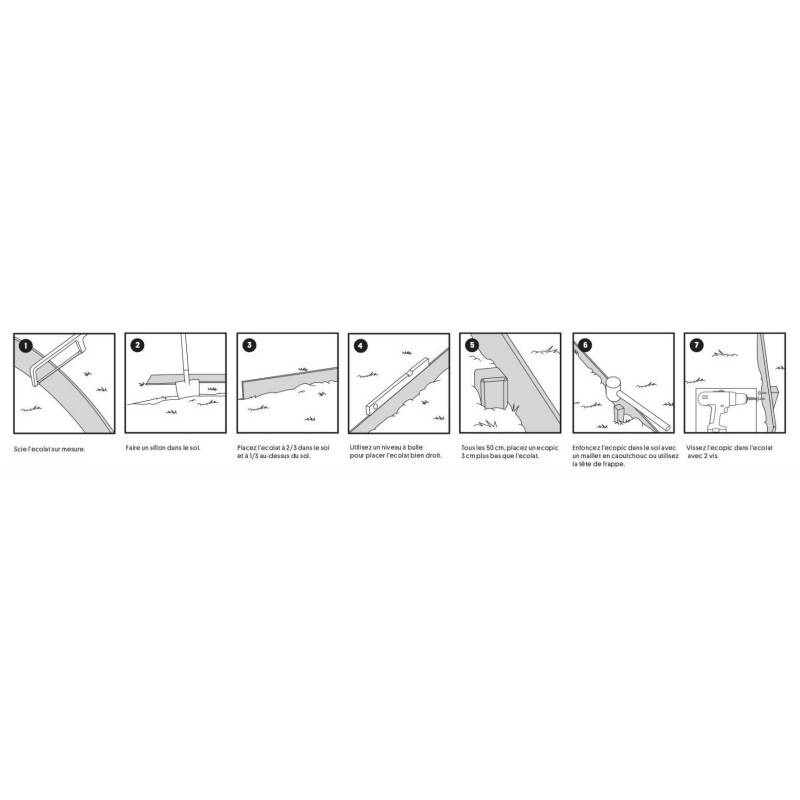 Ecolat Bordure de jardin H.14 cm rouleau - Gris 2000 - ECOO - Imagen 9