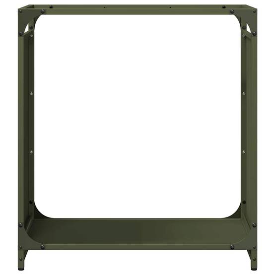 Range-bûches en Acier pour Cheminée Intérieur Design Vert Olive 60cm – ComfortXL Outdoor Living - Image 5
