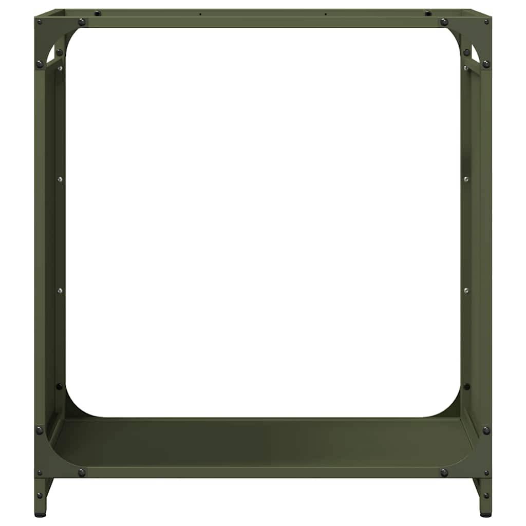 Range-bûches en Acier pour Cheminée Intérieur Design Vert Olive 60cm – ComfortXL Outdoor Living - Image 5