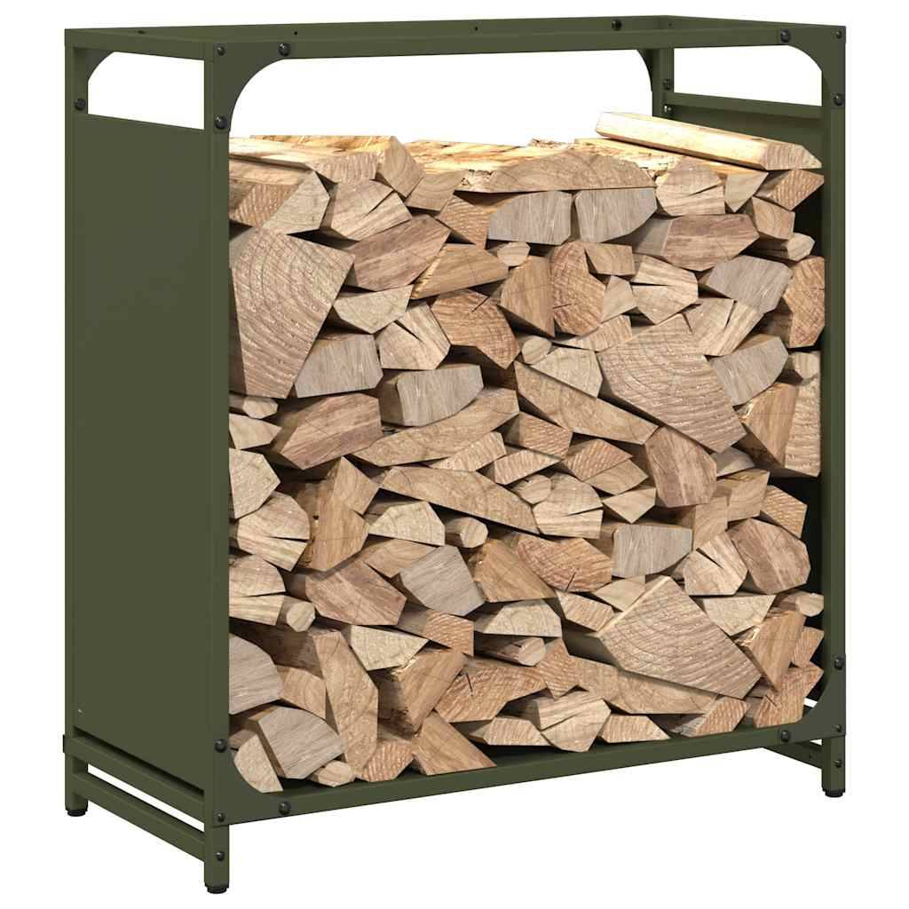 Range-bûches en Acier pour Cheminée Intérieur Design Vert Olive 60cm – ComfortXL Outdoor Living - Image 4