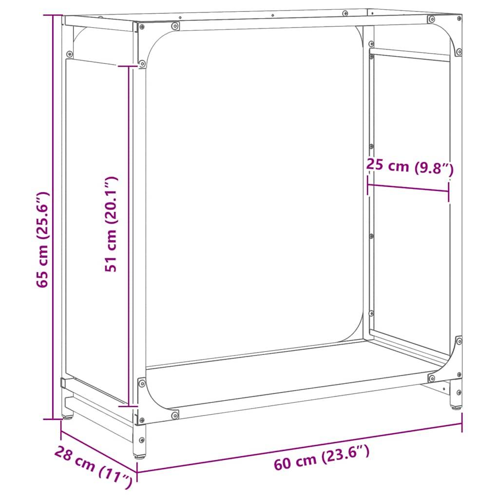 Range-bûches en Acier pour Cheminée Intérieur Design Vert Olive 60cm – ComfortXL Outdoor Living - Image 3