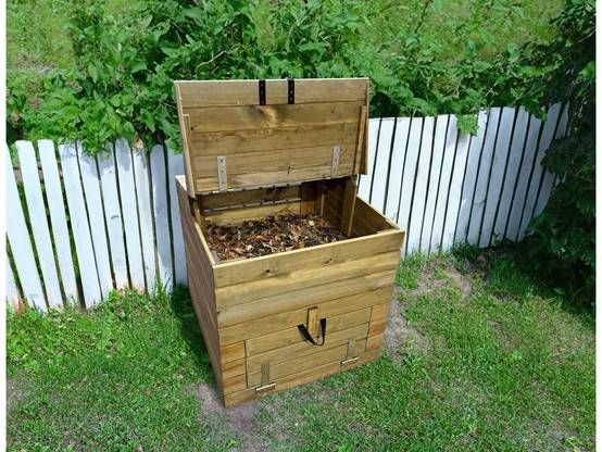 Composteur En Bois 500l "douglas" 80 X 80 X 85 Cm -habitat Et Jardin - Image 2