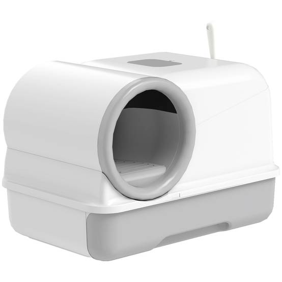 Maison de toilette fermée plastique pour chats plateau coulissant 59cm gris - ComfortXL Outdoor Living - Image 2