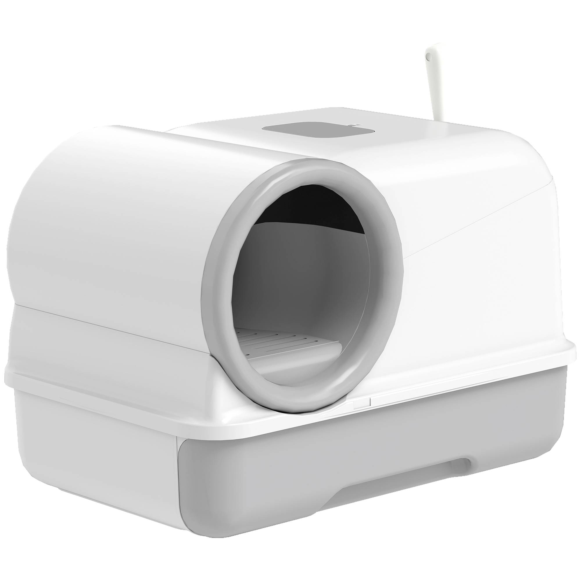 Maison de toilette fermée plastique pour chats plateau coulissant 59cm gris - ComfortXL Outdoor Living - Image 2