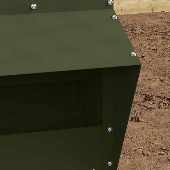 Distributeur Grain Compact Métal Poule 2kg Vert Olive - ComfortXL Outdoor Living - Image 3