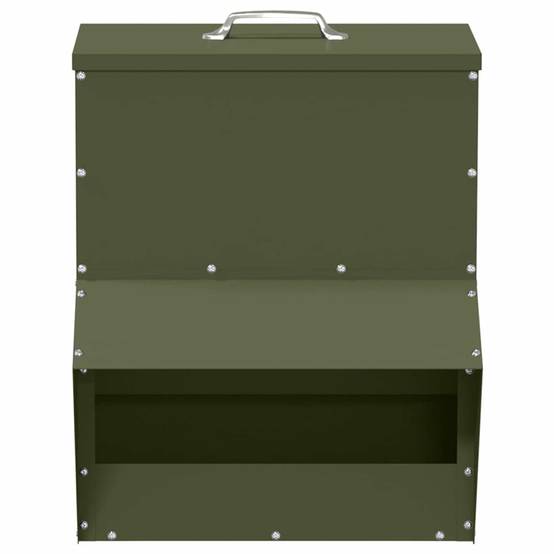 Distributeur Grain Compact Métal Poule 2kg Vert Olive - ComfortXL Outdoor Living - Image 4
