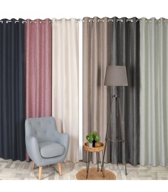 Rideau Thermique Suédine Doublé Polaire - Gris Anthracite 140x240 Cm