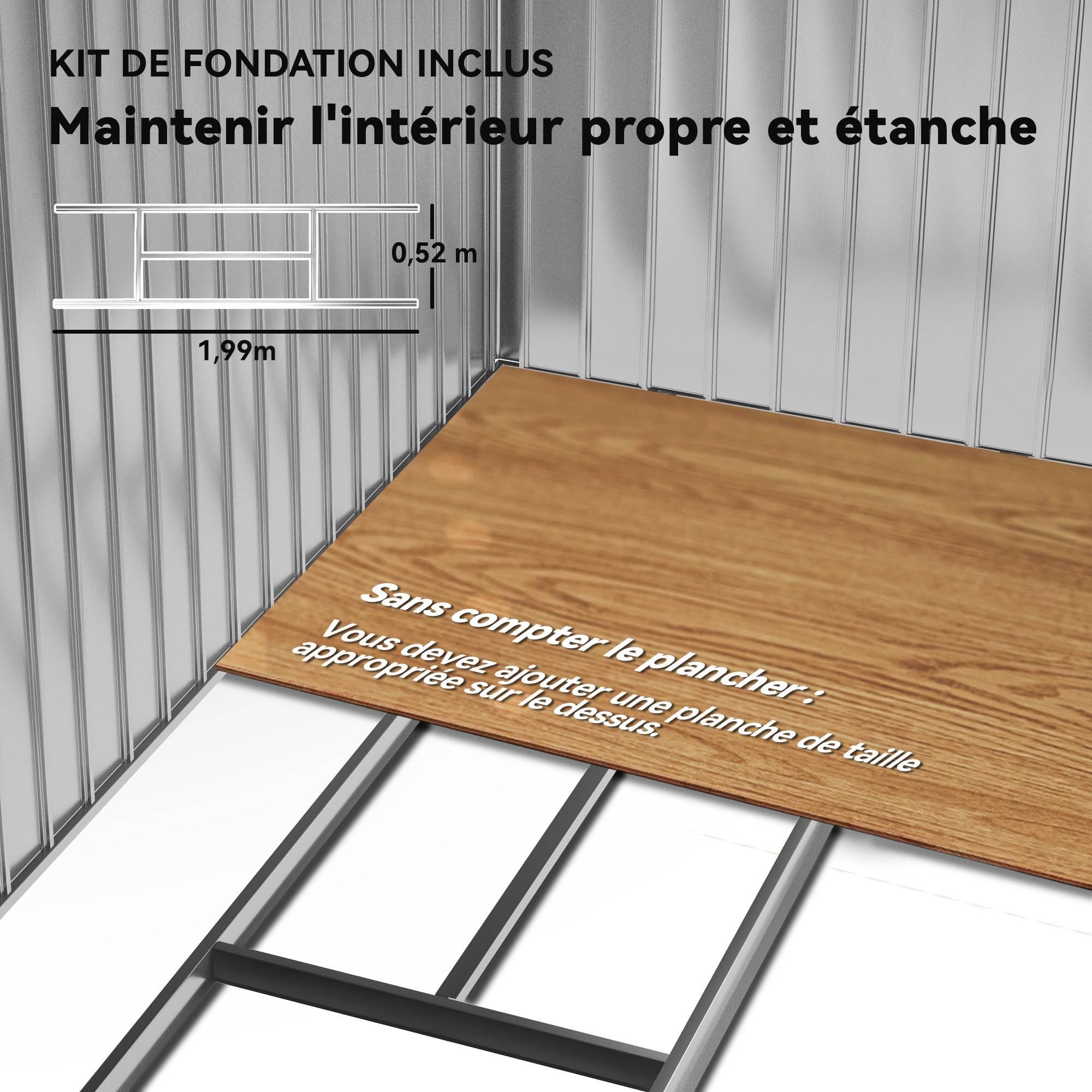 ComfortXL - Abri de jardin en acier galvanisé aménagement extérieur rangement sécurisé 213x130cm vert - ComfortXL Outdoor Living - Image 8