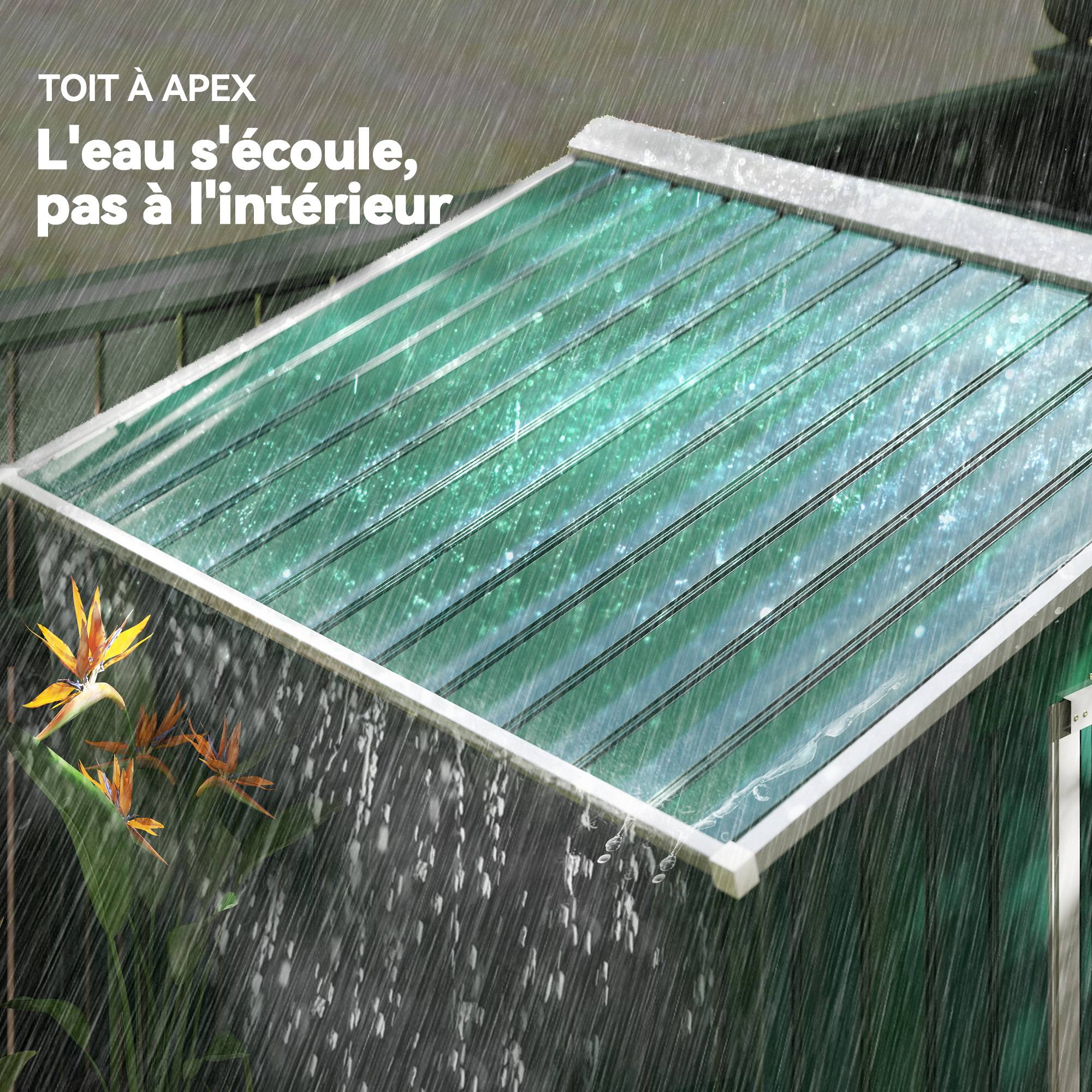 ComfortXL - Abri de jardin en acier galvanisé aménagement extérieur rangement sécurisé 213x130cm vert - ComfortXL Outdoor Living - Image 9