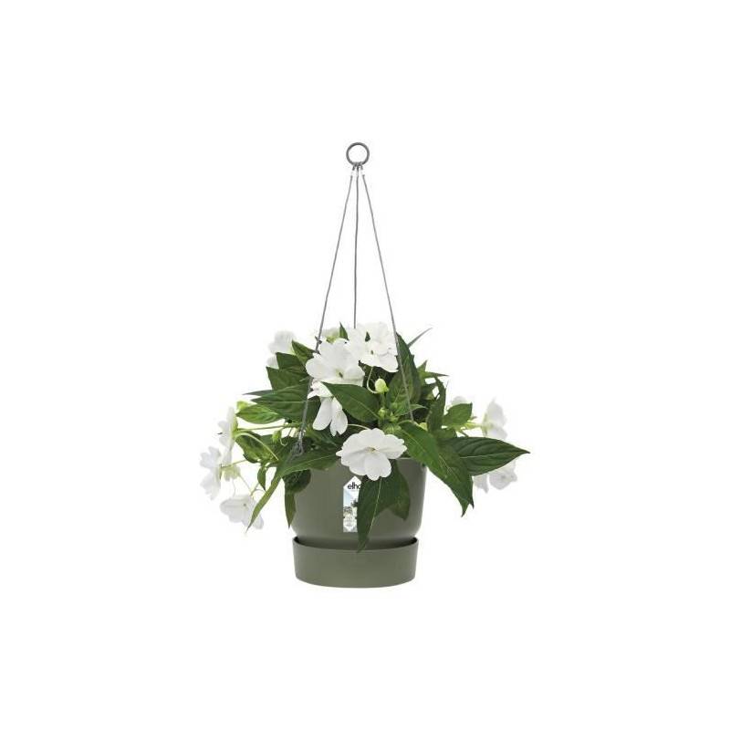 Elho - Elho Pot De Fleurs A Suspendre Greenville 24 - Exterieur - O 23,9 X H 20,3 Cm - Vert Feuille - Imagen 3