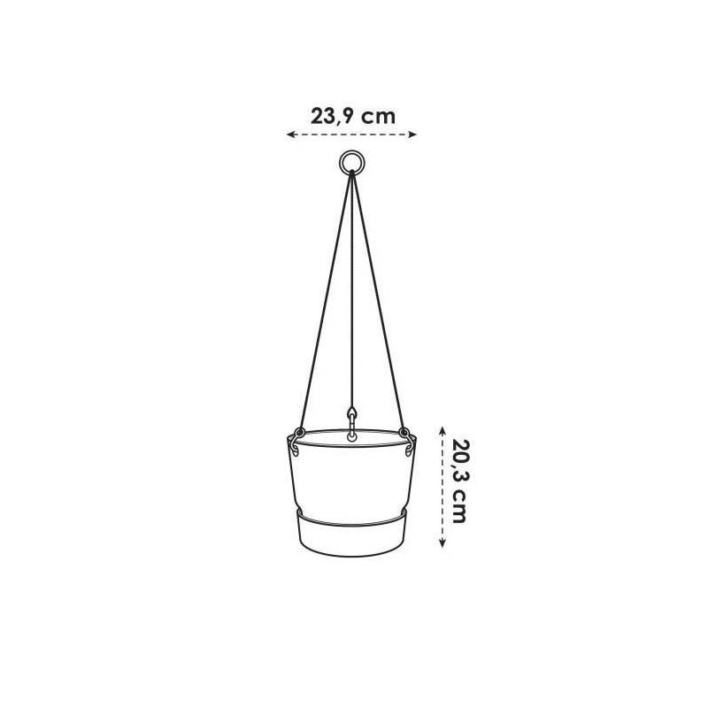 Elho - Elho Pot De Fleurs A Suspendre Greenville 24 - Exterieur - O 23,9 X H 20,3 Cm - Vert Feuille - Imagen 6