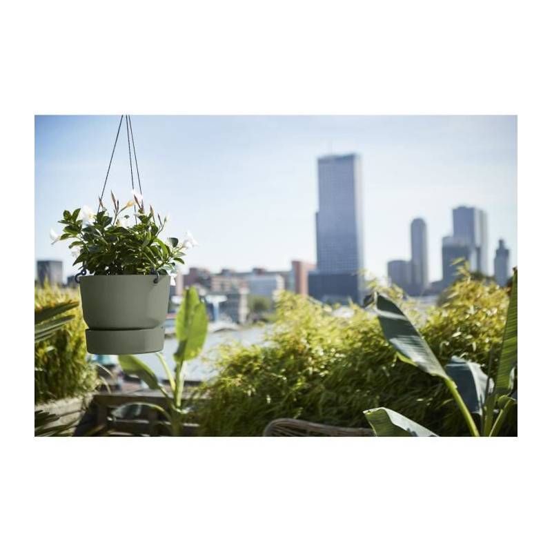 Elho - Elho Pot De Fleurs A Suspendre Greenville 24 - Exterieur - O 23,9 X H 20,3 Cm - Vert Feuille - Imagen 4
