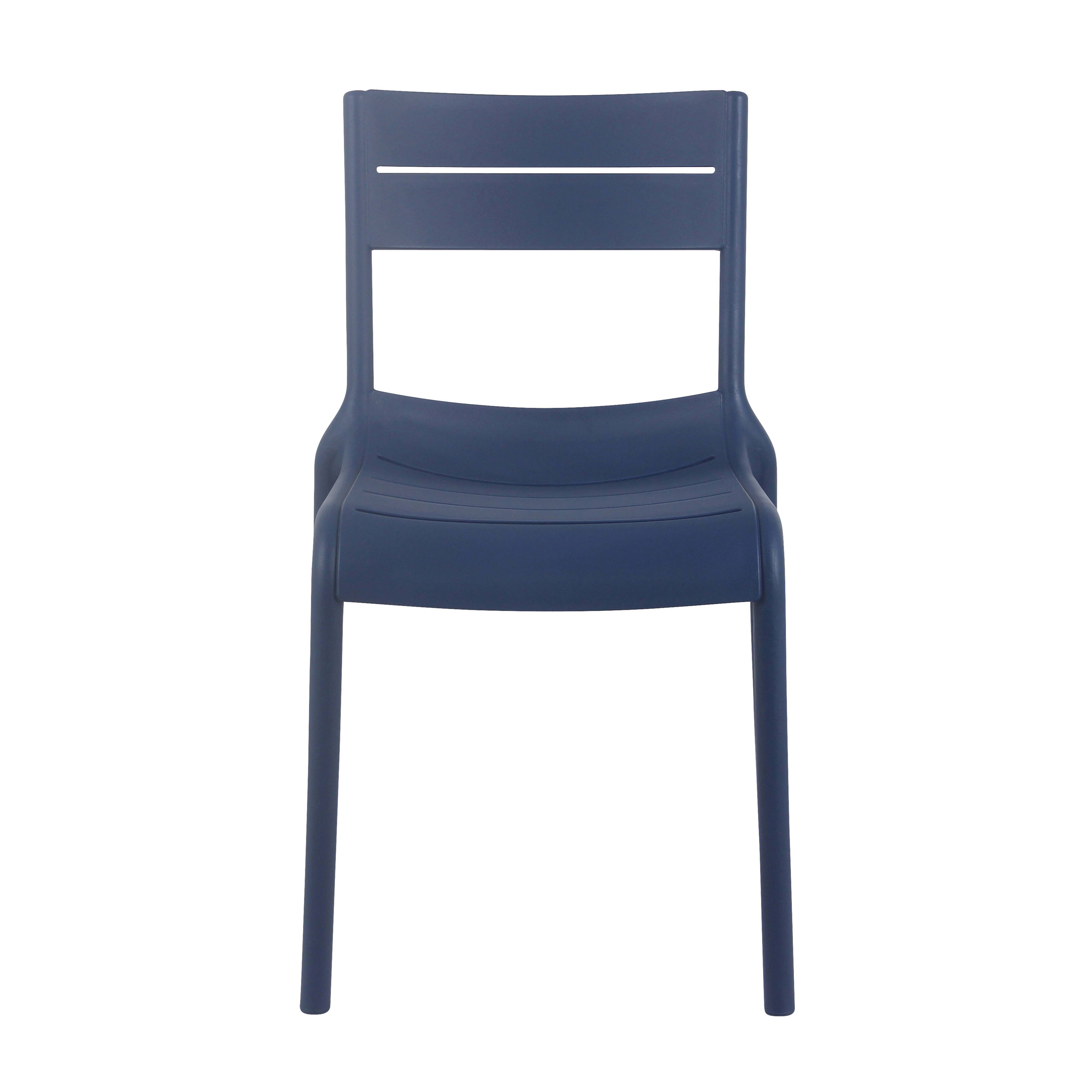 Oviala - Lot de 4 chaises de terrasse en plastique bleu pacific Paname - Oviala - Imagen 4