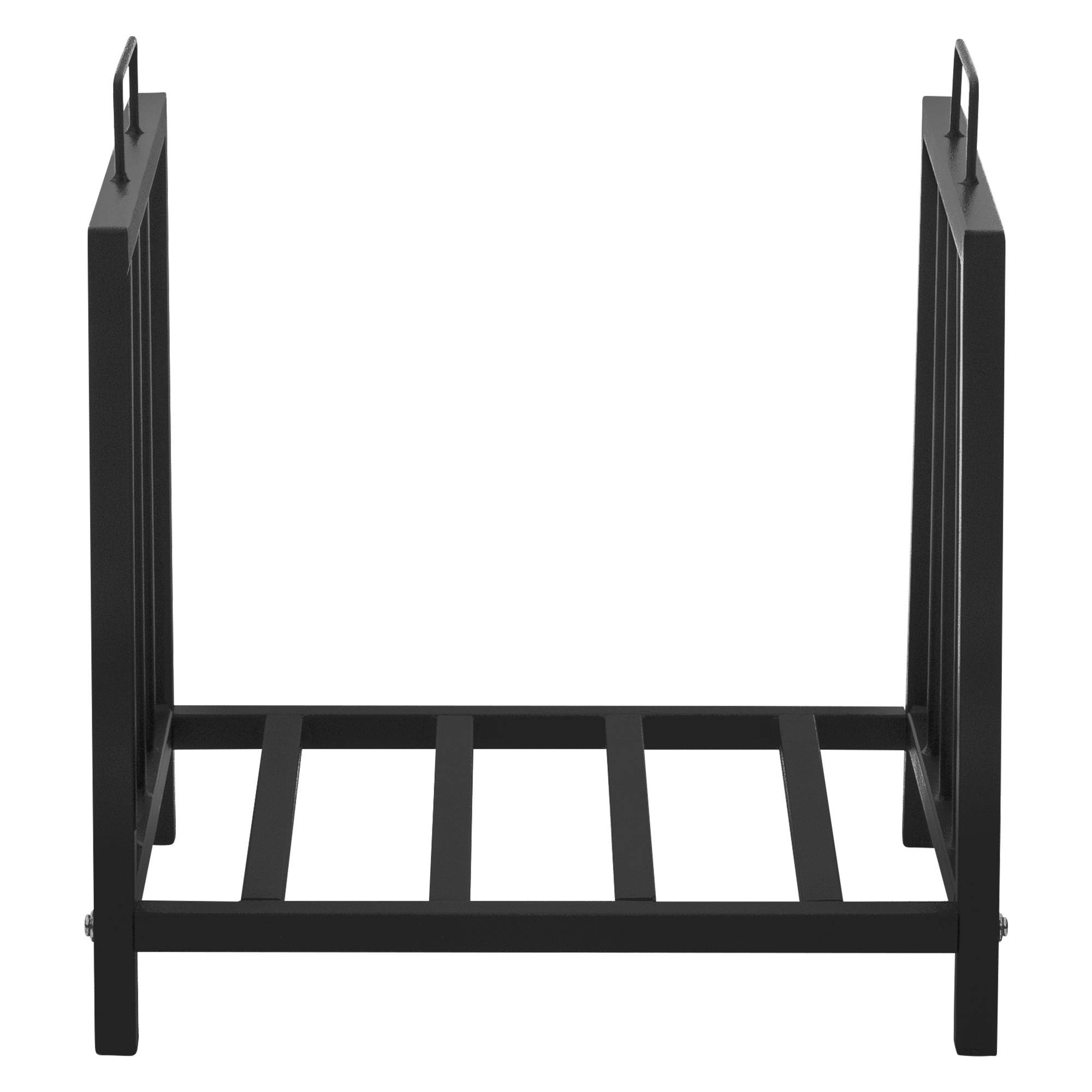 Ml-Design - Porte bûches de cheminée panier avec poignées support en acier noir 43x33x46 cm - Imagen 2