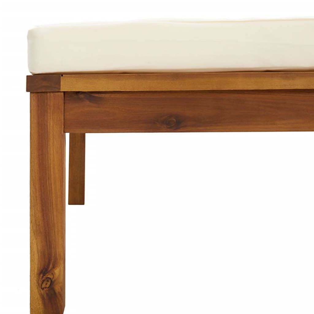 Vidaxl - Salon de jardin 9 pcs avec coussin crème Bois d'acacia solide vidaXL 3086945 - Imagen 3