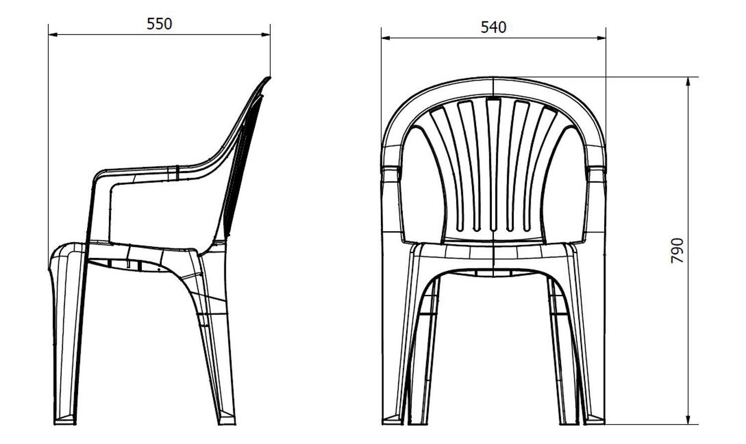 Garbar - Fauteuils Palma garbar plastique blanc (Lot de 4) - Image 2