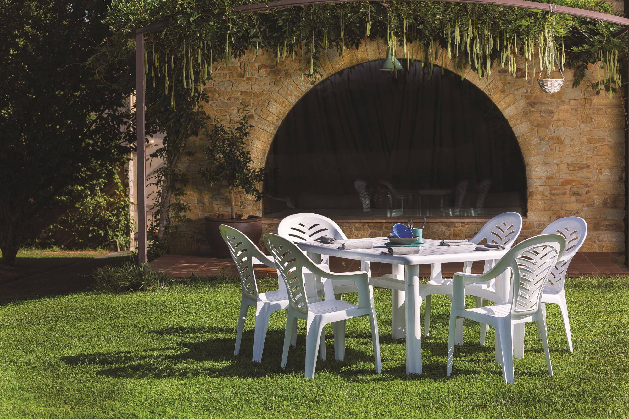 Garbar - Fauteuils Palma garbar plastique blanc (Lot de 4) - Image 3