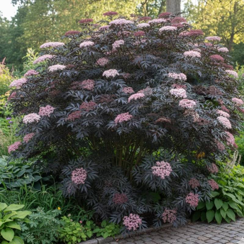 Sureau noir Laced Up® 'SNR 1292', Sambucus à fleurs Blanche - feuillage Caduc - Pot de 3L - 20/40 cm-  hauteur à maturité De 3,00 m à 5,00 m - Image 4
