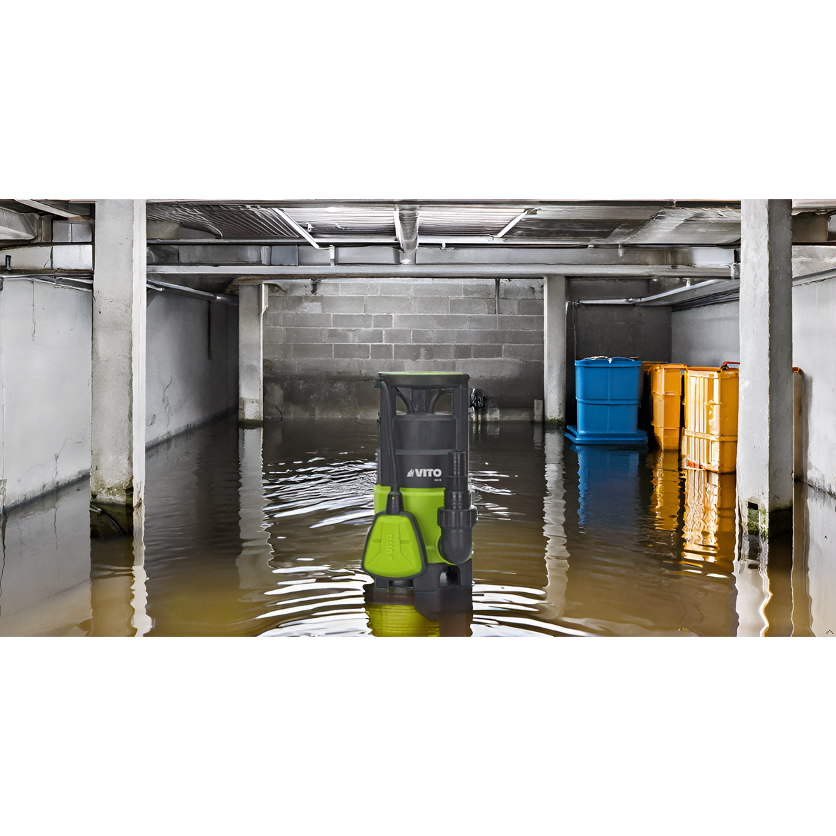 Pompe de relevage Eaux usées / Eaux Chargées 400W Pompe Vide-Cave Flotteur Inox Inondation Egouts Caves VITO - Image 2