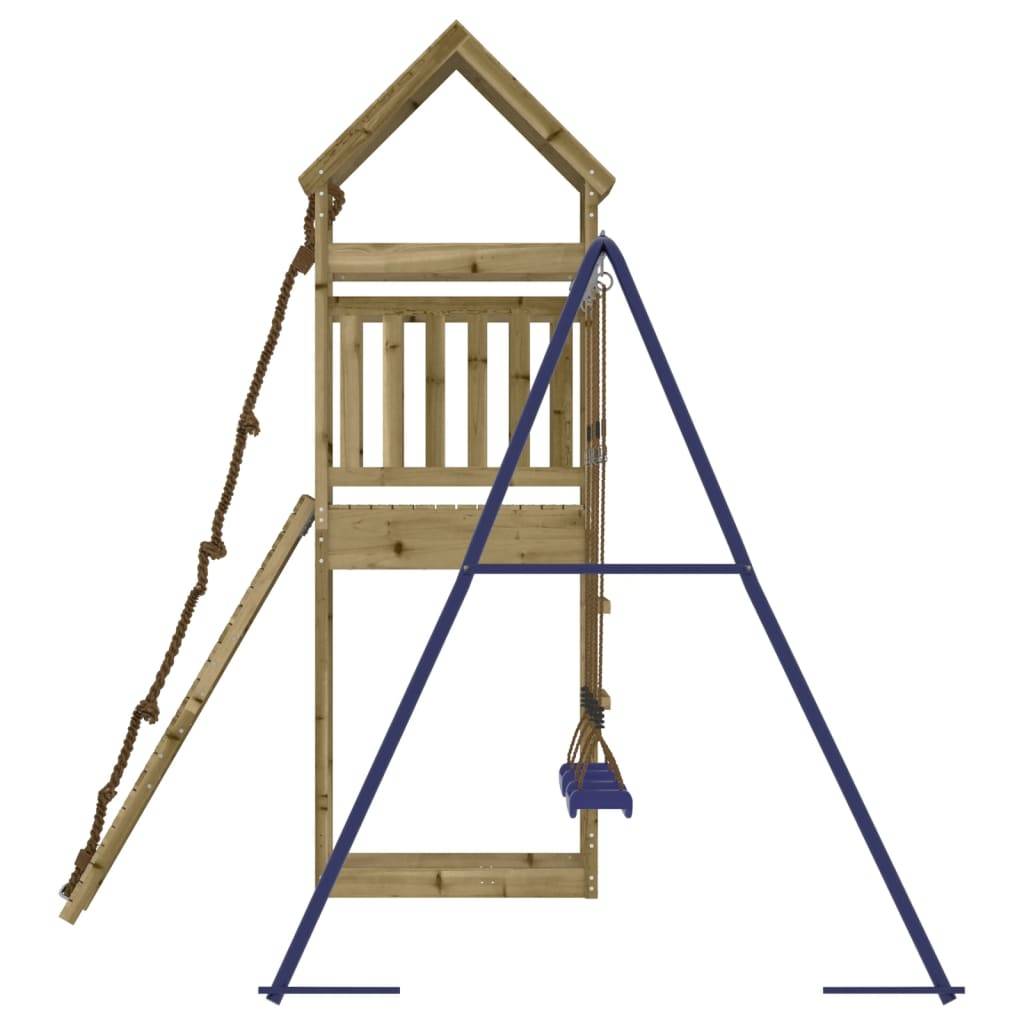 Helloshop26 - Aire de jeux d'extérieur balançoires toboggan portiques robuste jeux jardin 315 x 257 x 264 cm bois de pin imprégné - Imagen 5