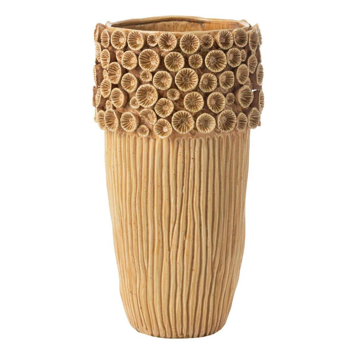 Vase Corail en Argile "Isidro" 56cm Ocre - Image 1