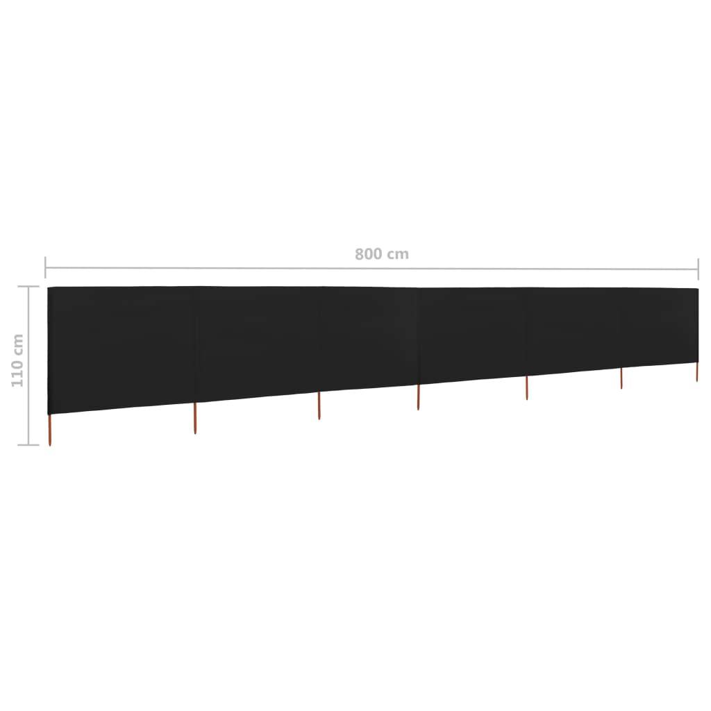 Helloshop26 - Brises-vue paravent 6 panneaux tissu 800 x 80 cm noir - Imagen 5