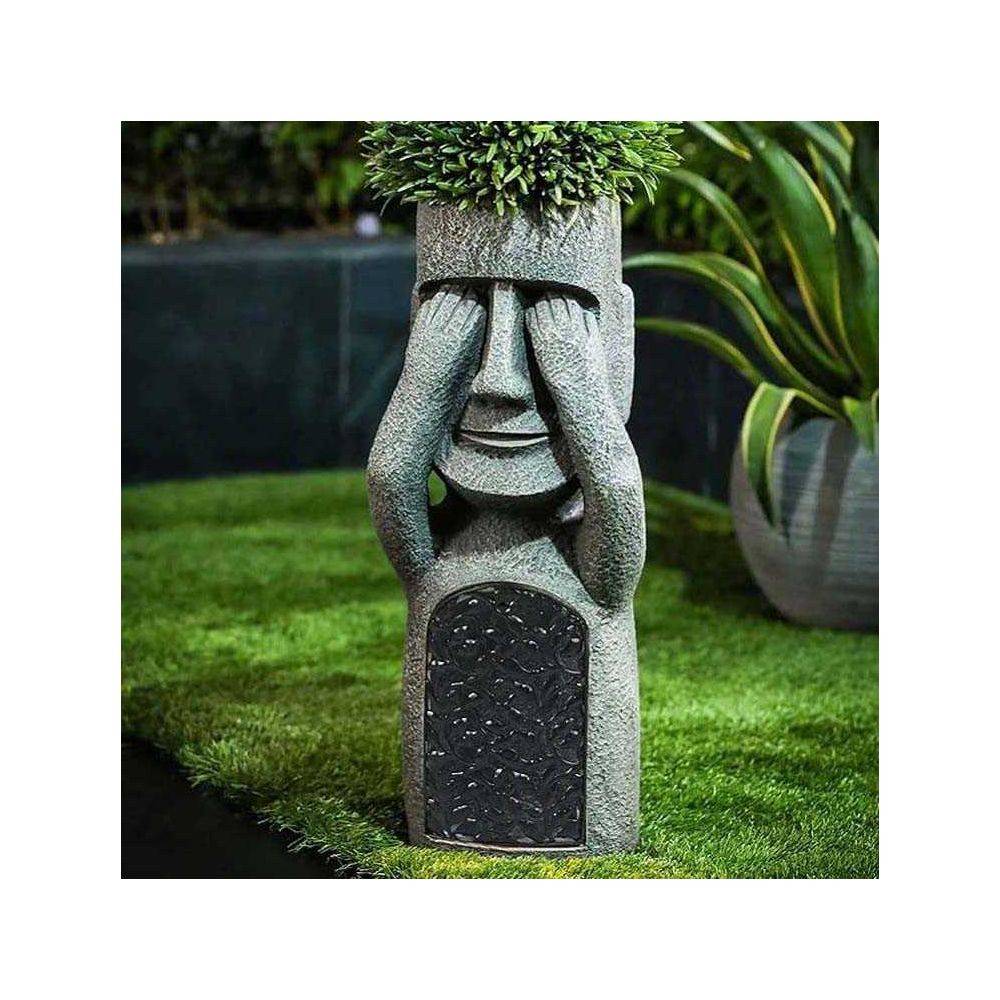 Hanah Home - Jardinière Moai en polyrésine Ne voit pas - Imagen 2