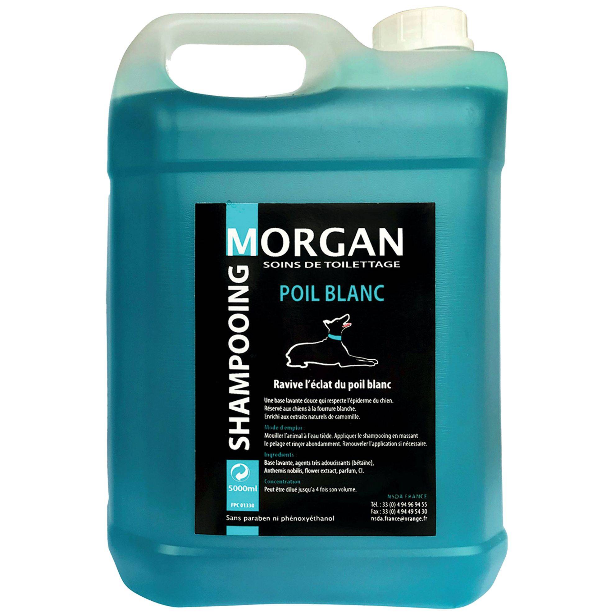 Shampoing poil blanc Morgan : 5L MORGAN