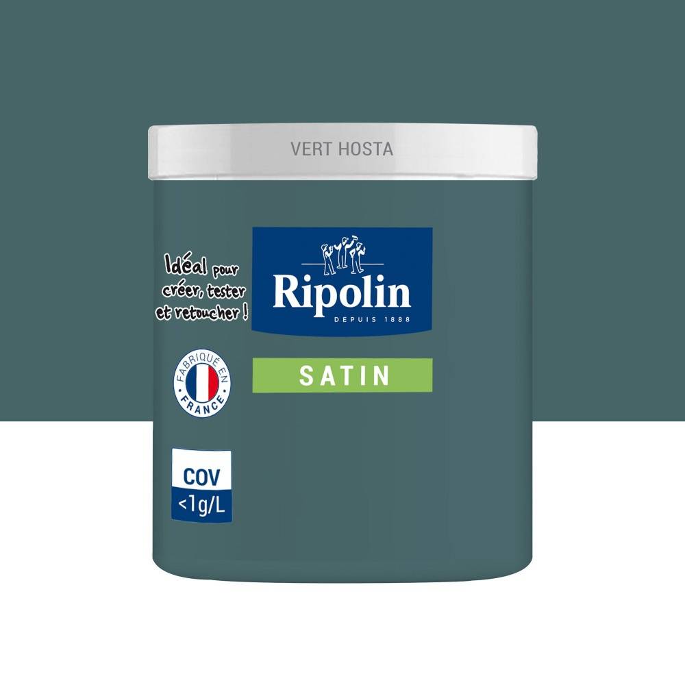 Ripolin - Testeur peinture intérieur mur/boiserie/radiateur satiné, RIPOLIN, vert hosta, 75 ml - Image 1