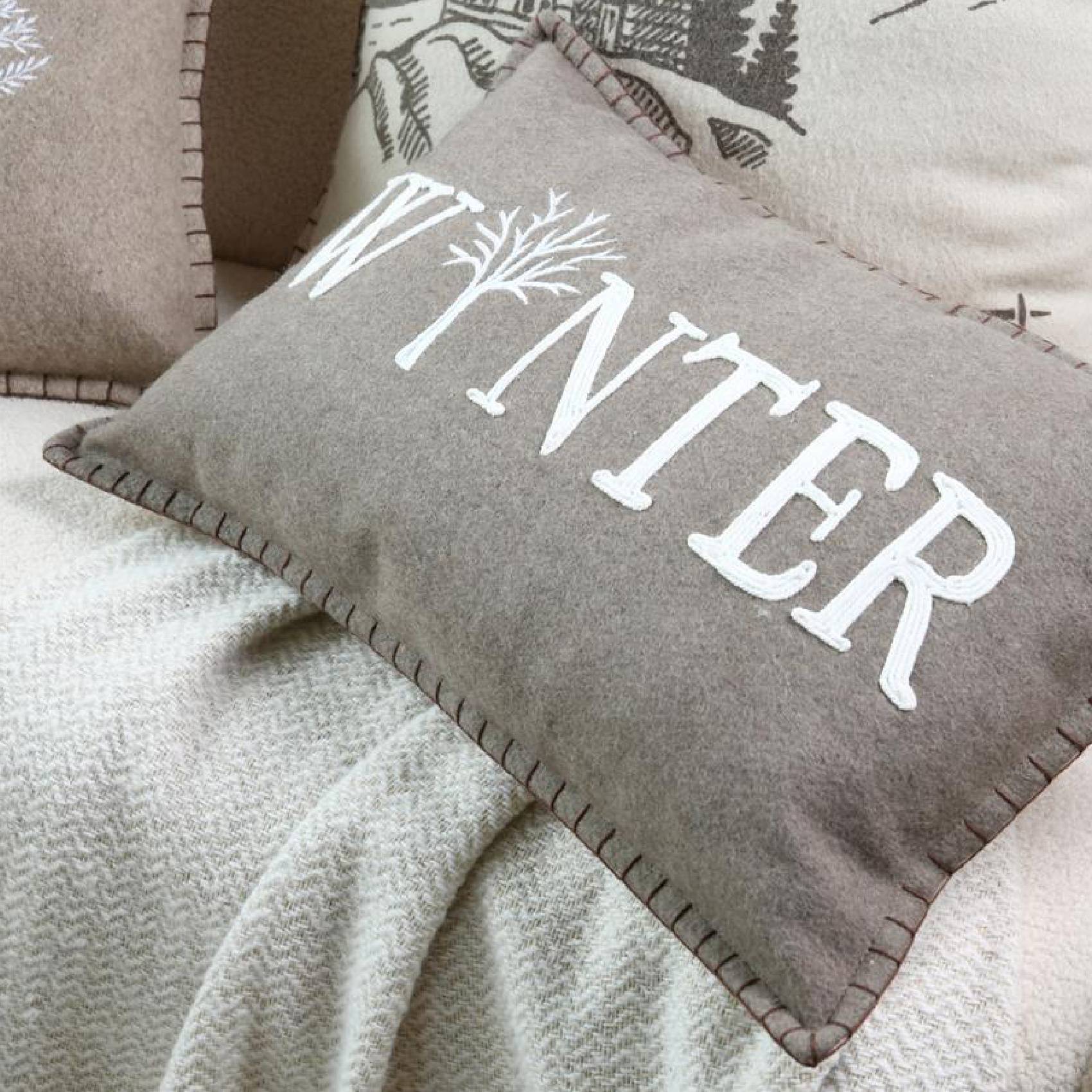 Lovely Casa - Coussin "WINTER" en velours de coton - LOVELY CASA - Imagen 3