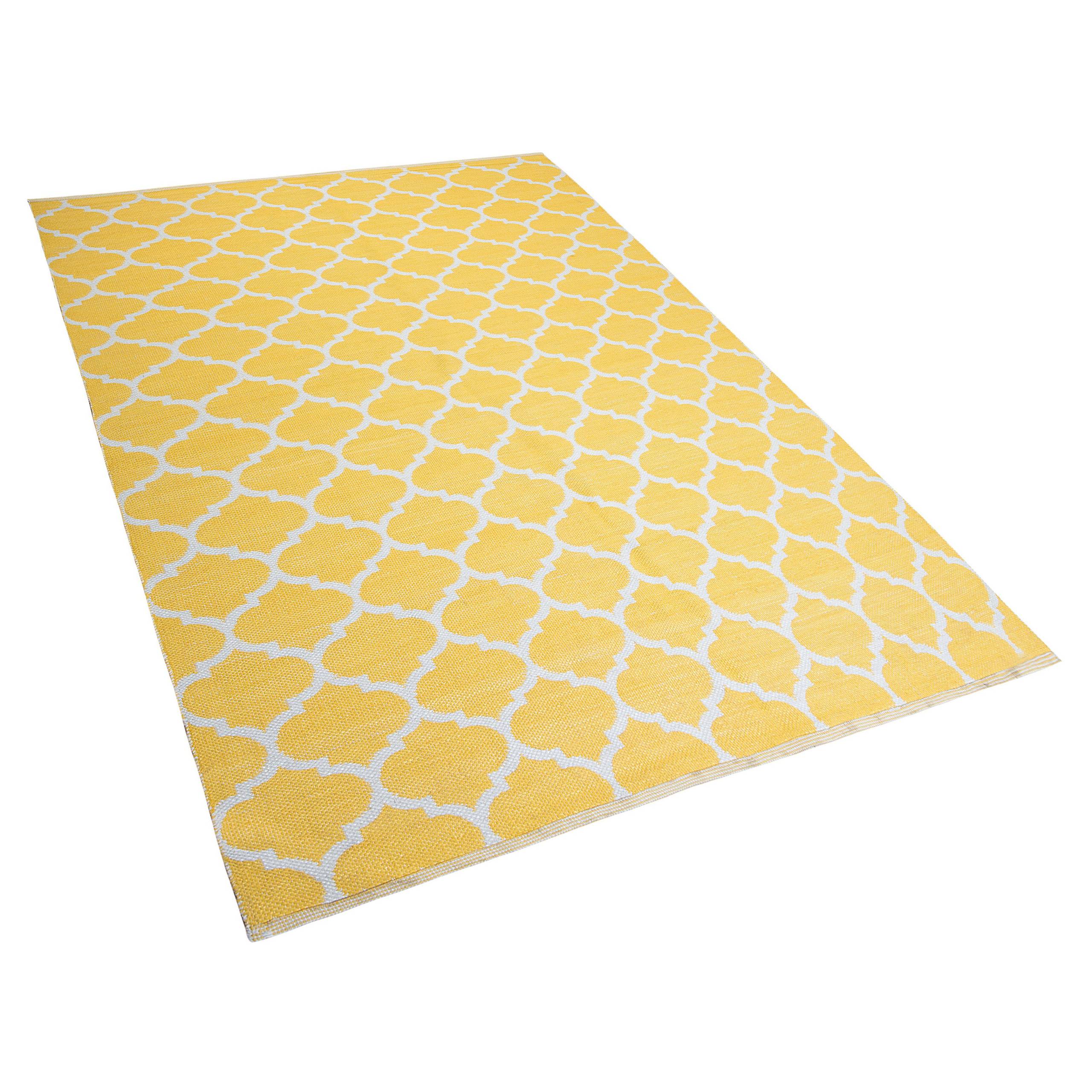 Beliani - Tapis Beige en PVC 140 x 200 cm Réversible Fabriqué à la Main pour Salon Moderne Matière Robuste Facile à Entretenir - Imagen 4