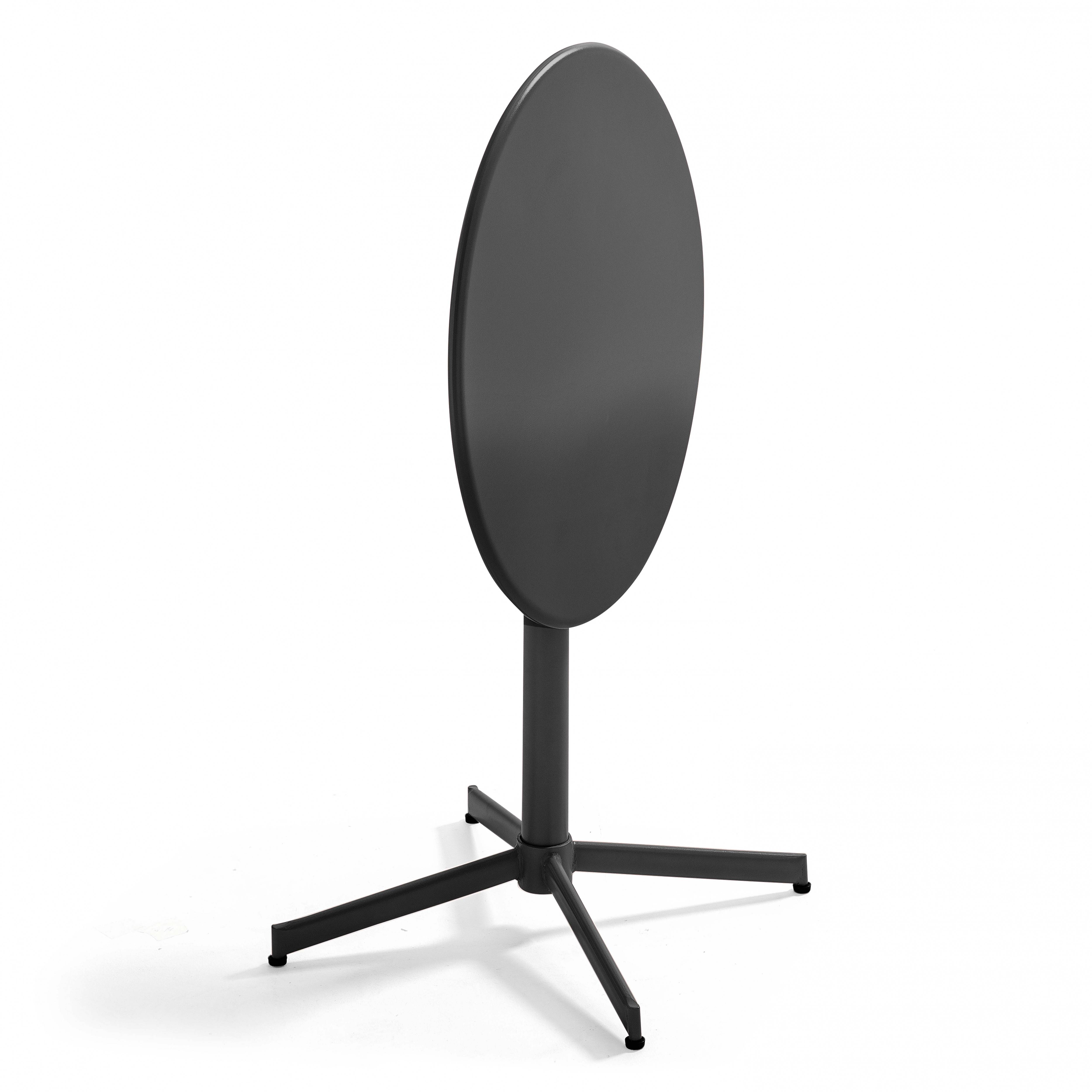 Oviala - Ensemble table de jardin ronde et 4 chaises anthracite Palavas - Oviala - Imagen 4